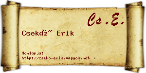 Csekő Erik névjegykártya